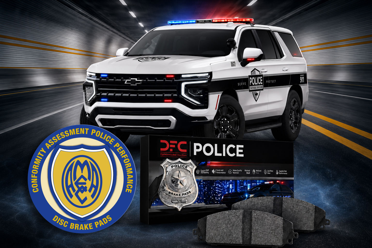 Tahoe PPV & SSV Brake Pads AMECA Certified for Police Fleets
